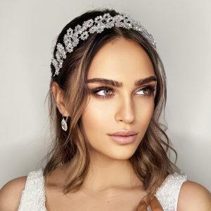 Kristal İşlemeli Gelin Saç Aksesuarı Müge Çiçeği