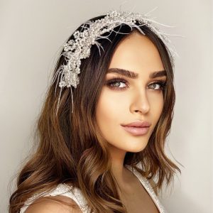 İnci Kristal İşlemeli Gelin Saç Aksesuarı