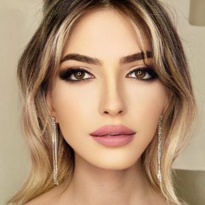İnce Kristal Taşlı Sütün Sarkıntılı Gelin Küpesi