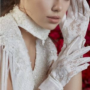 Kırık Beyaz Bilek Boy Nikah Eldiveni