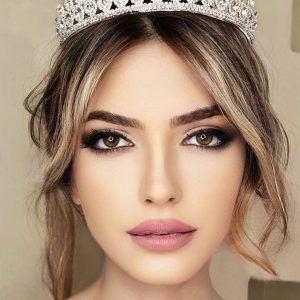 Kristal Taşlı Stilize Gelin Tacı
