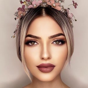 Çiçekli Renkli Kına Tacı