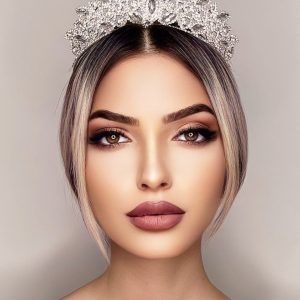 Kristal Taşlı Gelin Tacı