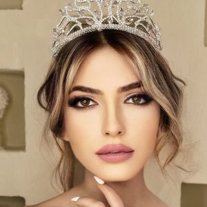 Ters Lale Motifli Prenses Gelin Tacı
